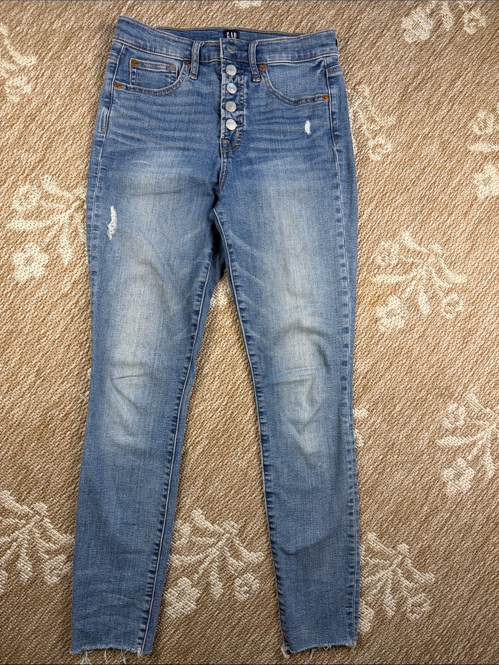 GAP Women's Light Blue Button-Fly Skinny Jeans